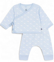 Petit Bateau Tweedelig lang babysetje van katoen met walvisprint