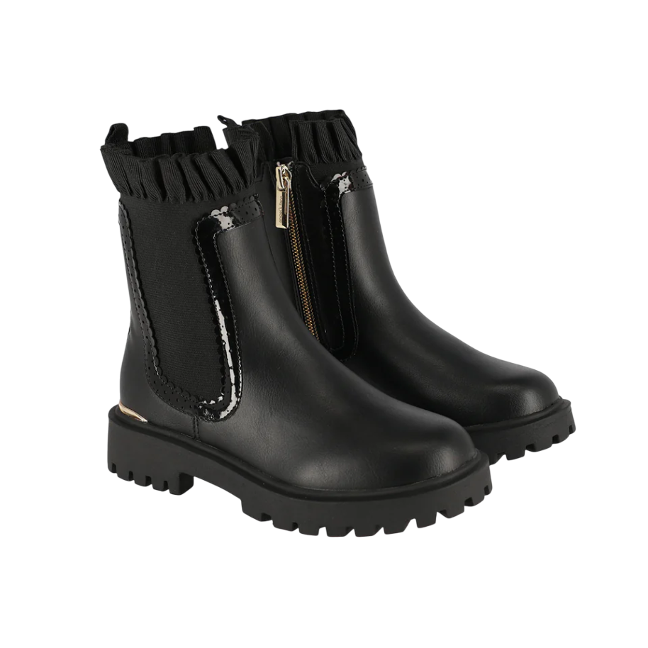 Angels Face CHELSEA RUFFLE BOOT BLACK