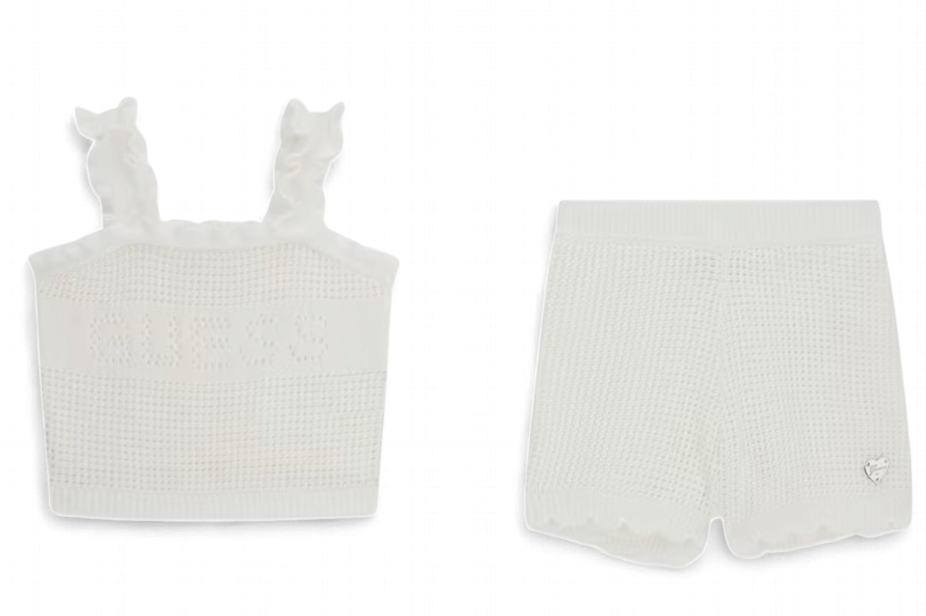 Guess meisjes set wit gebreid