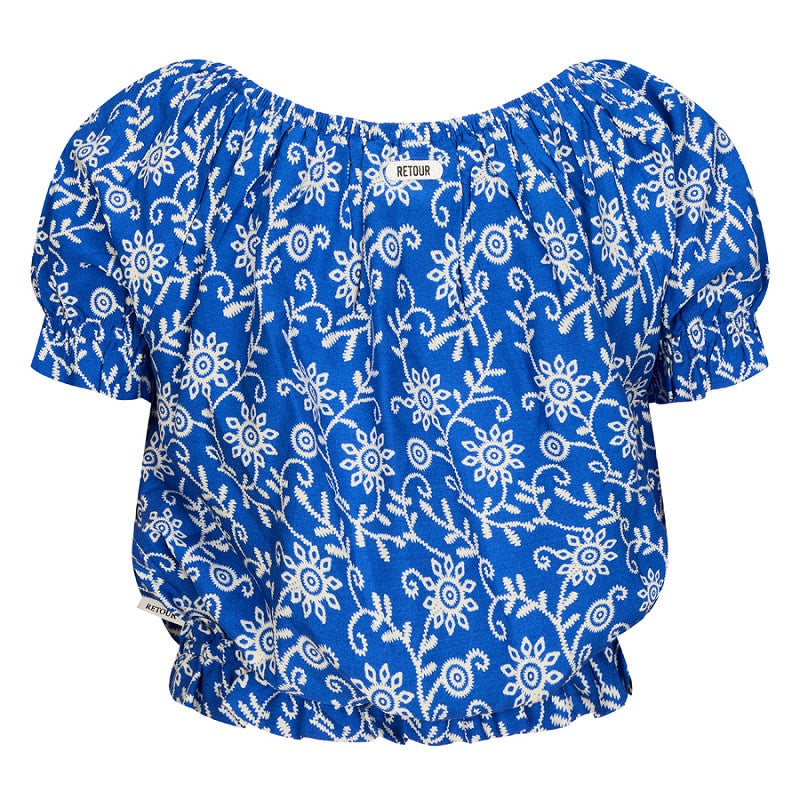 Retour meisjes top blauw/wit