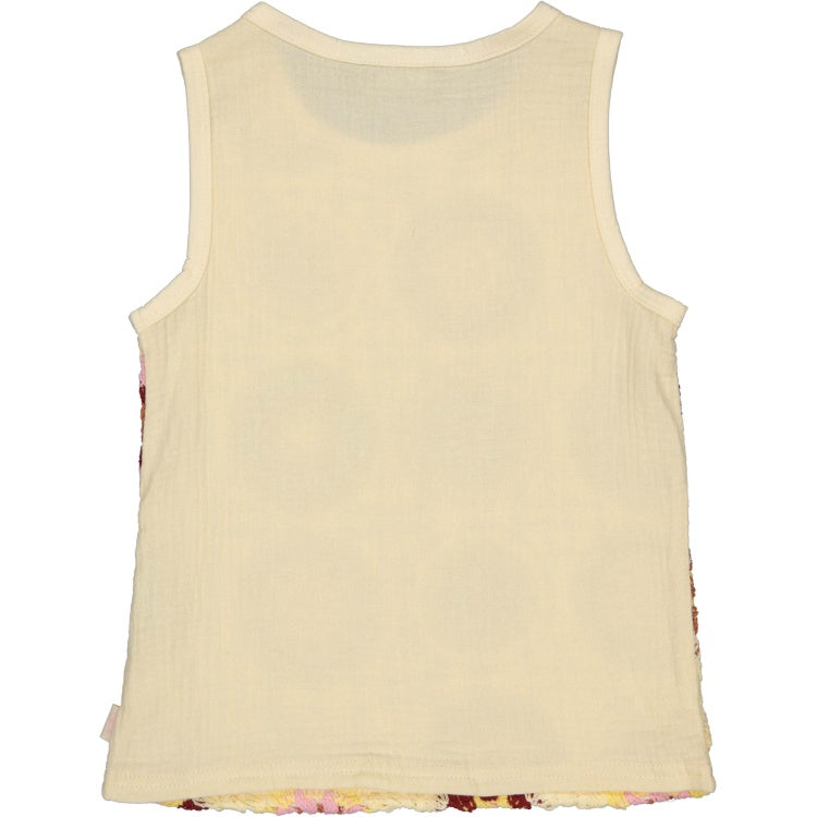 QPI meisjes top mouwoos gebreid