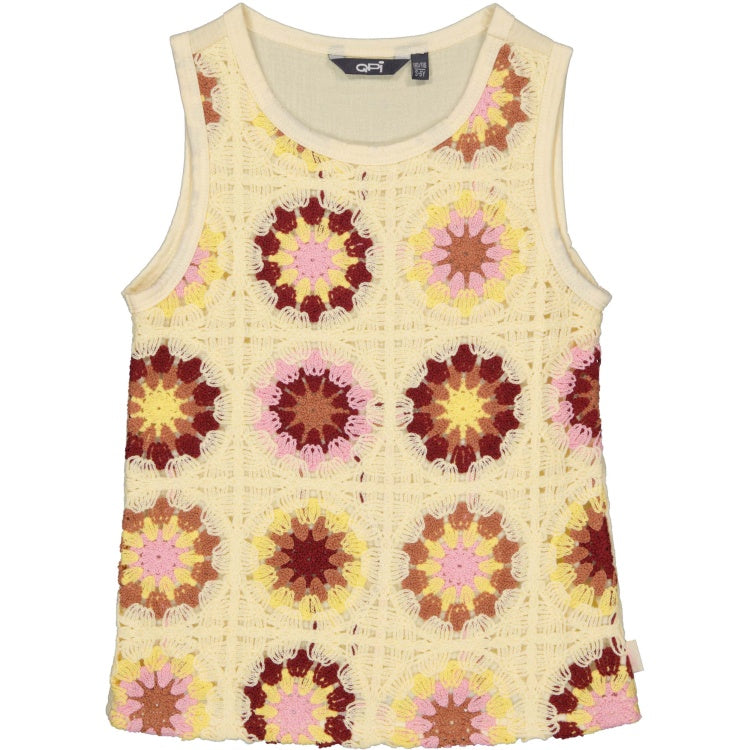 QPI meisjes top mouwoos gebreid