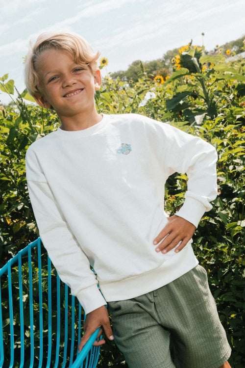 QPI jongens sweater groene opdruk