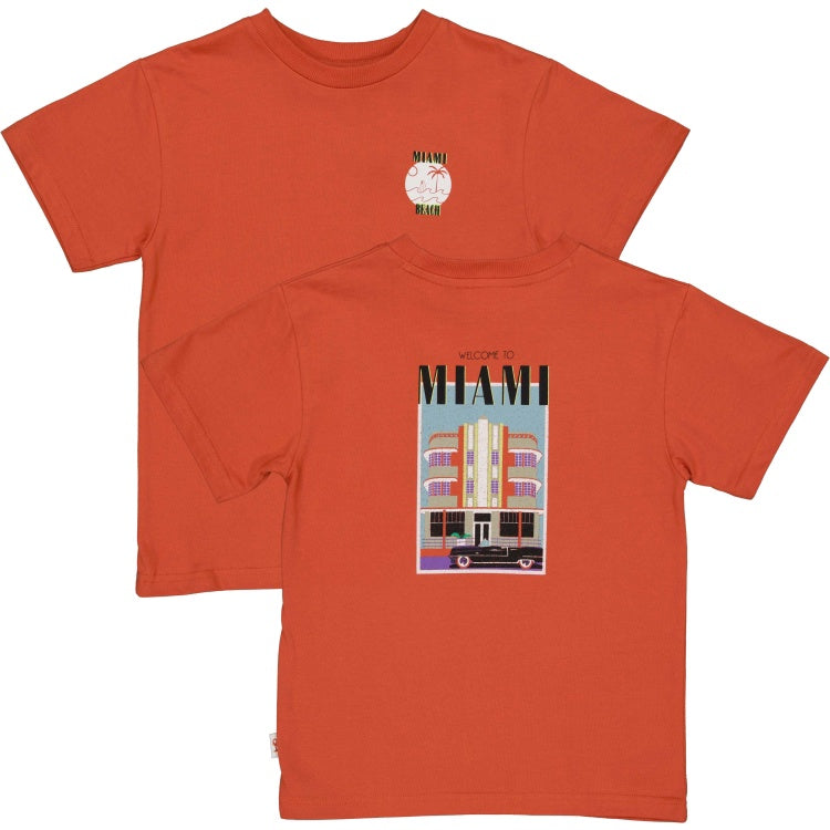 QPI jongens tshirt oranje miami print