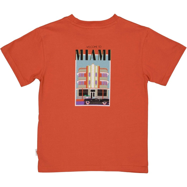 QPI jongens tshirt oranje miami print