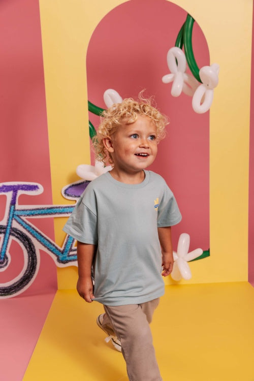 QPI baby jongens tshirt mint bloem