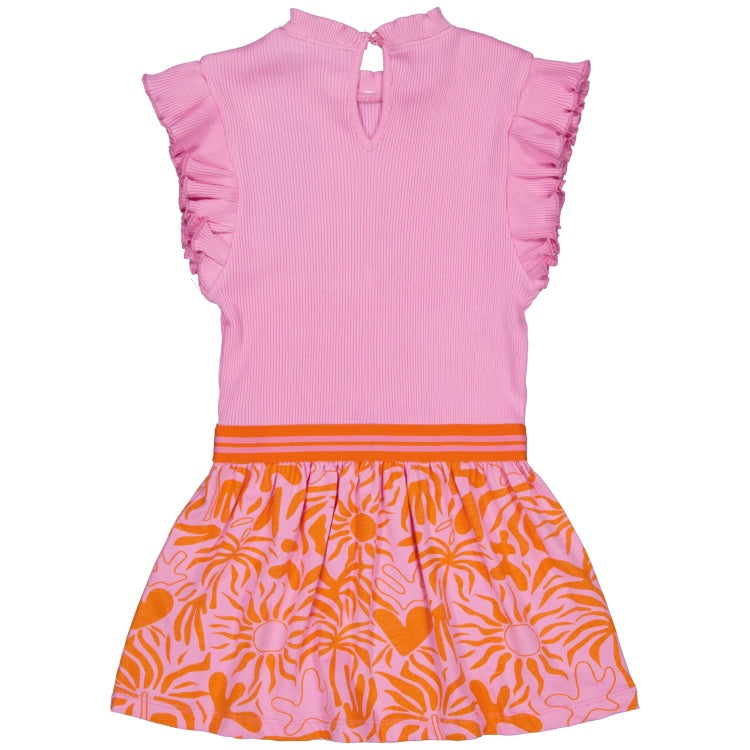 Quapi meisjes jurk roze/oranje