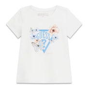Guess meisjes tshirt wit bloem/vlinder
