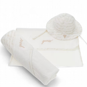 Guess baby hoedje en deken beige