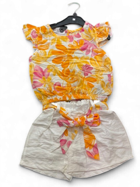 Kidsfun meisjes set oranje/wit