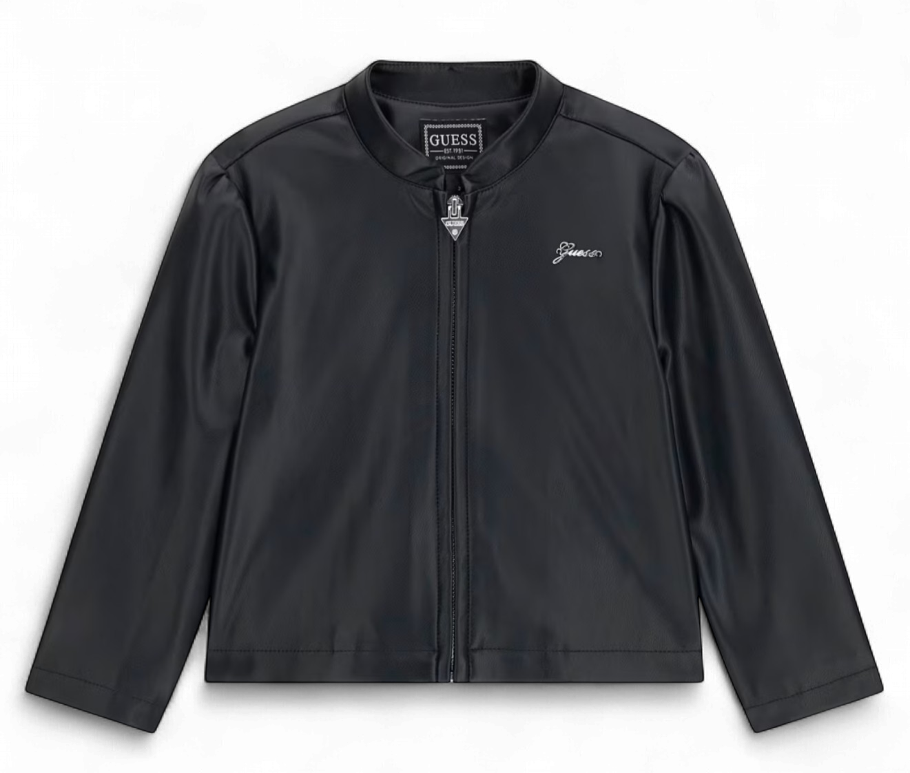 Guess meisjes nep leer jas zwart