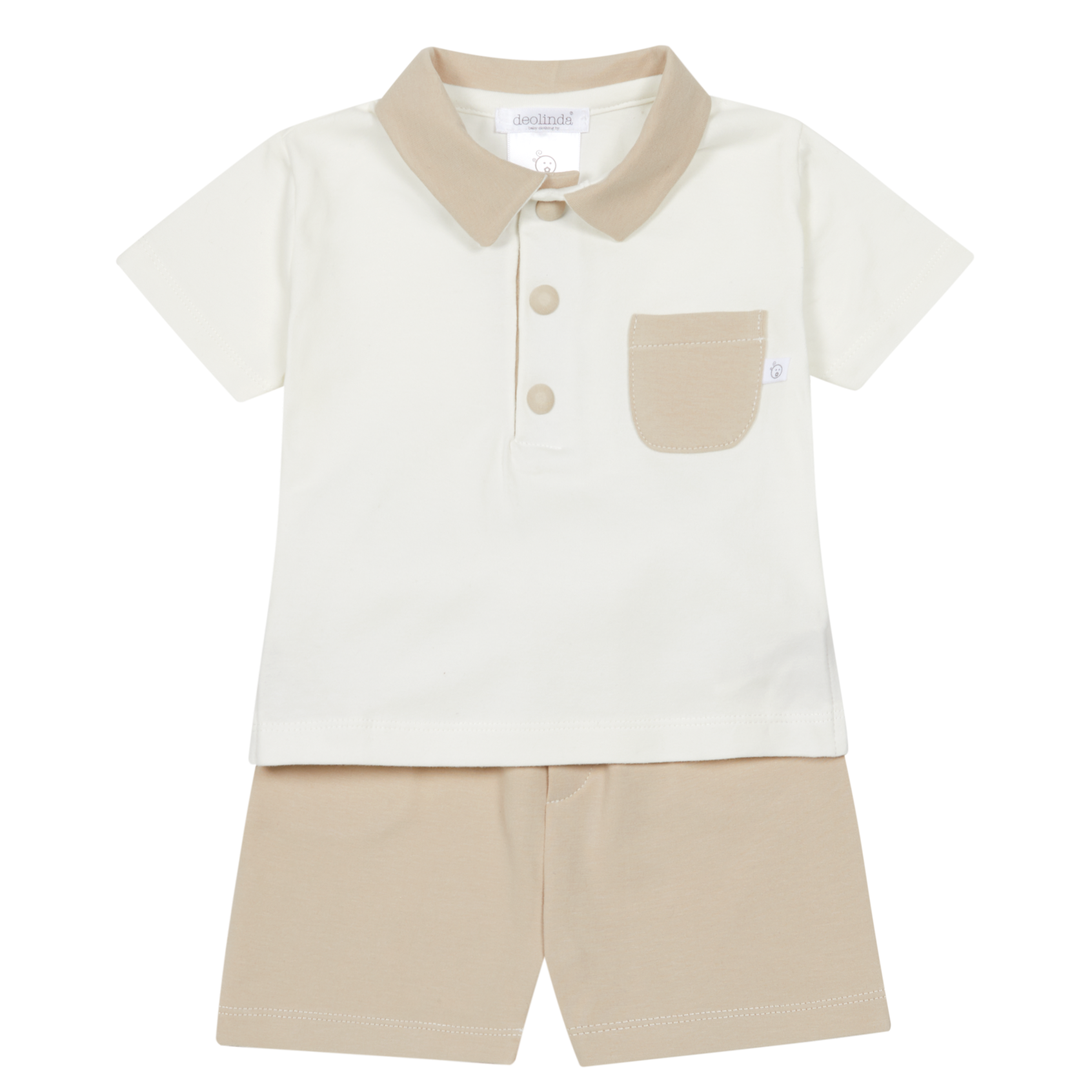 Deolinda baby jongens set beige/wit