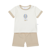 Deolinda baby jongens set beige/wit luchtballon