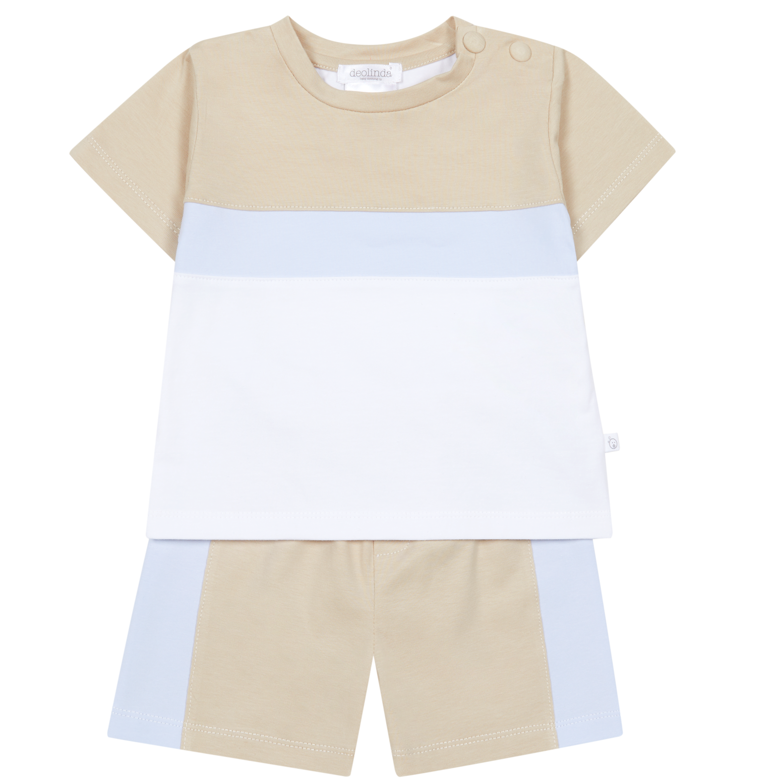 Deolinda baby jongens set beige/blauw