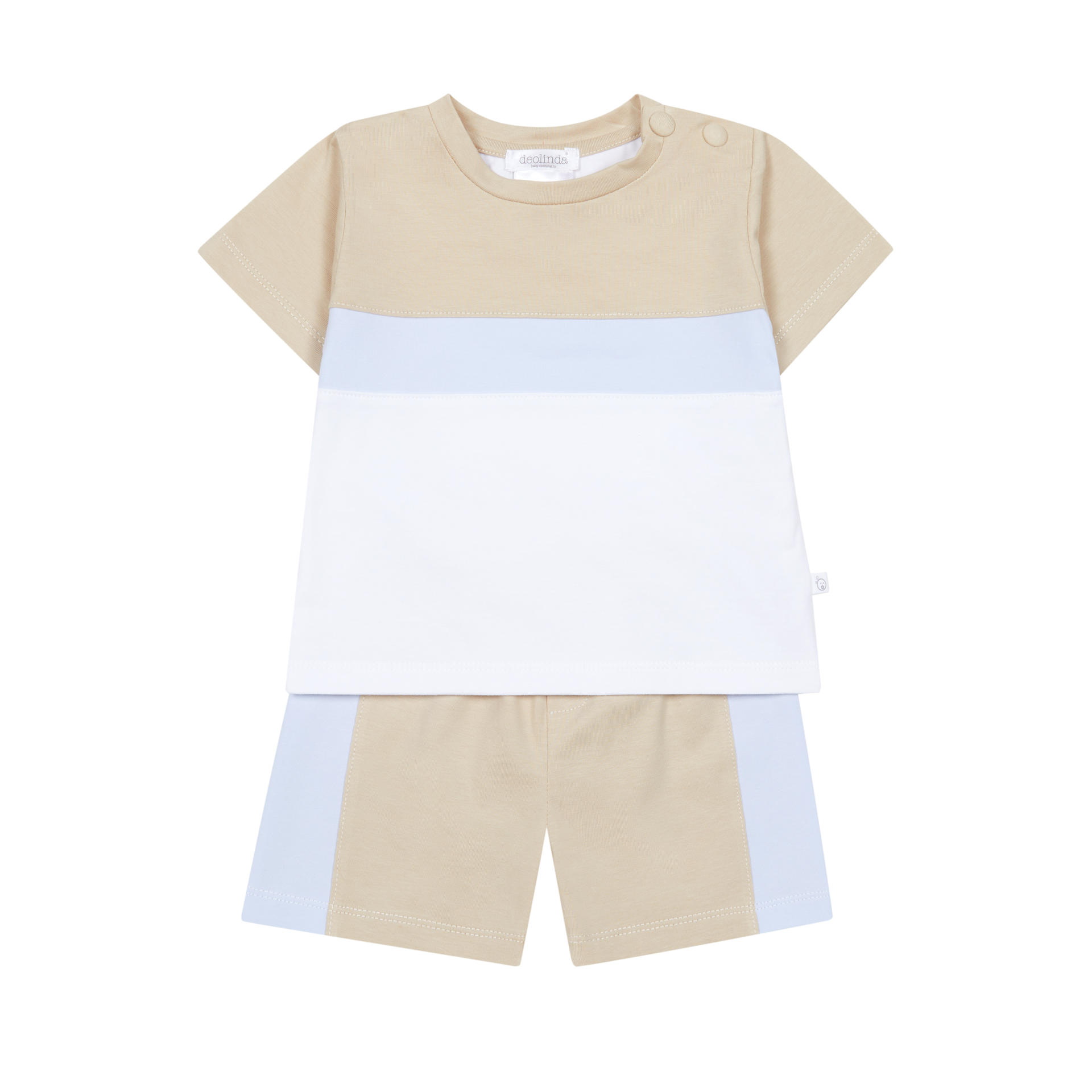 Deolinda baby jongens set beige/blauw