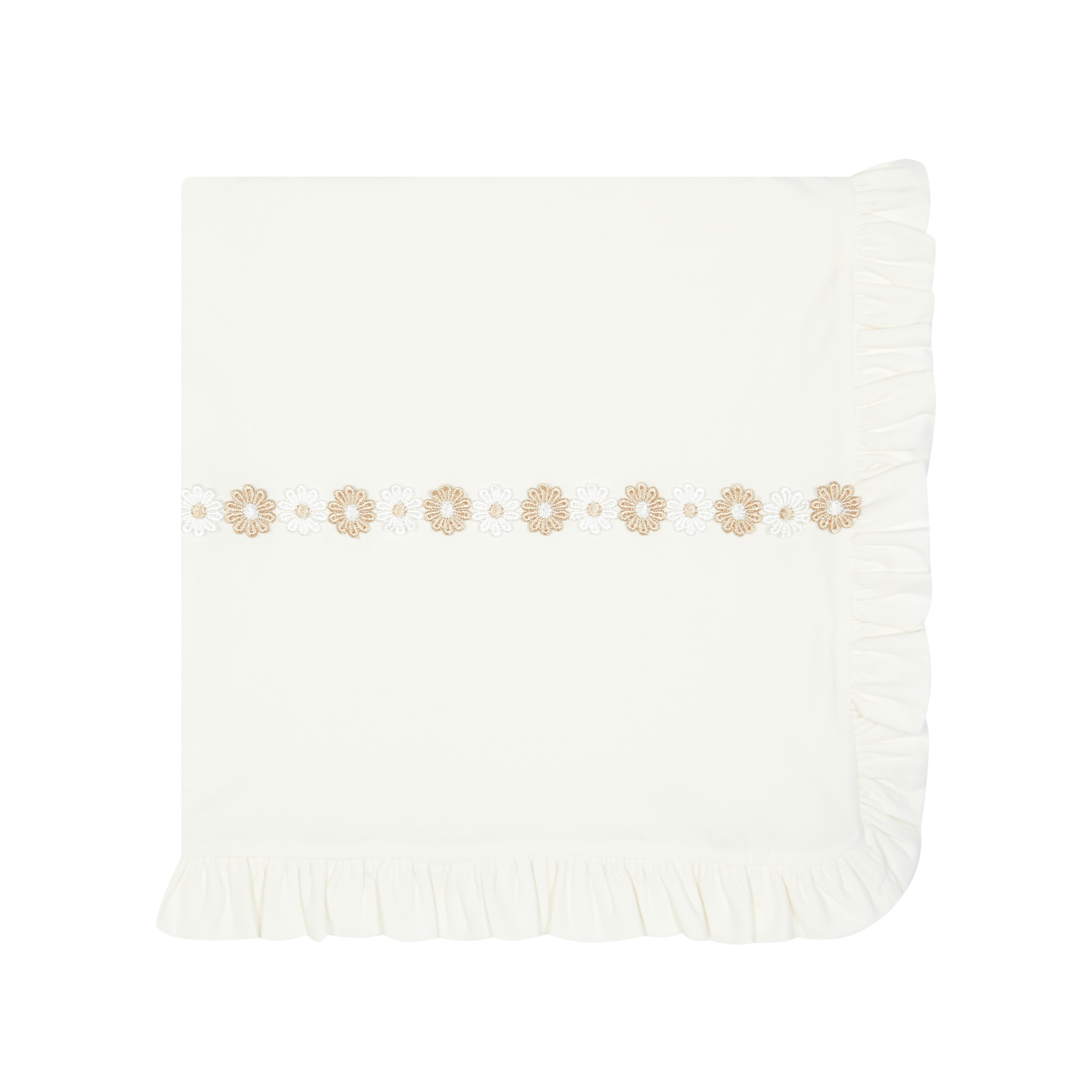 Deolinda baby deken beige bloemen
