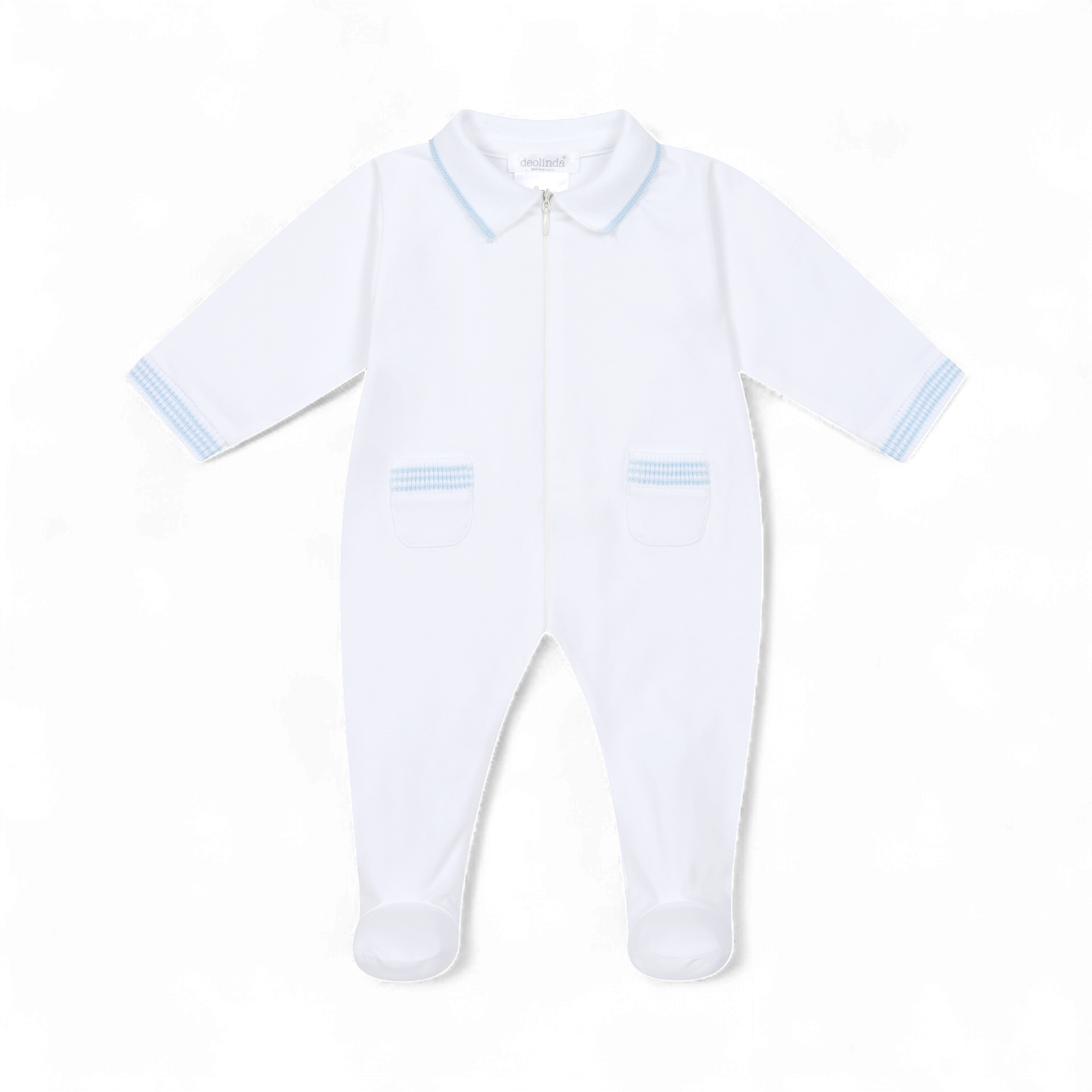 Deolinda baby jongens boxpakje wit/blauw