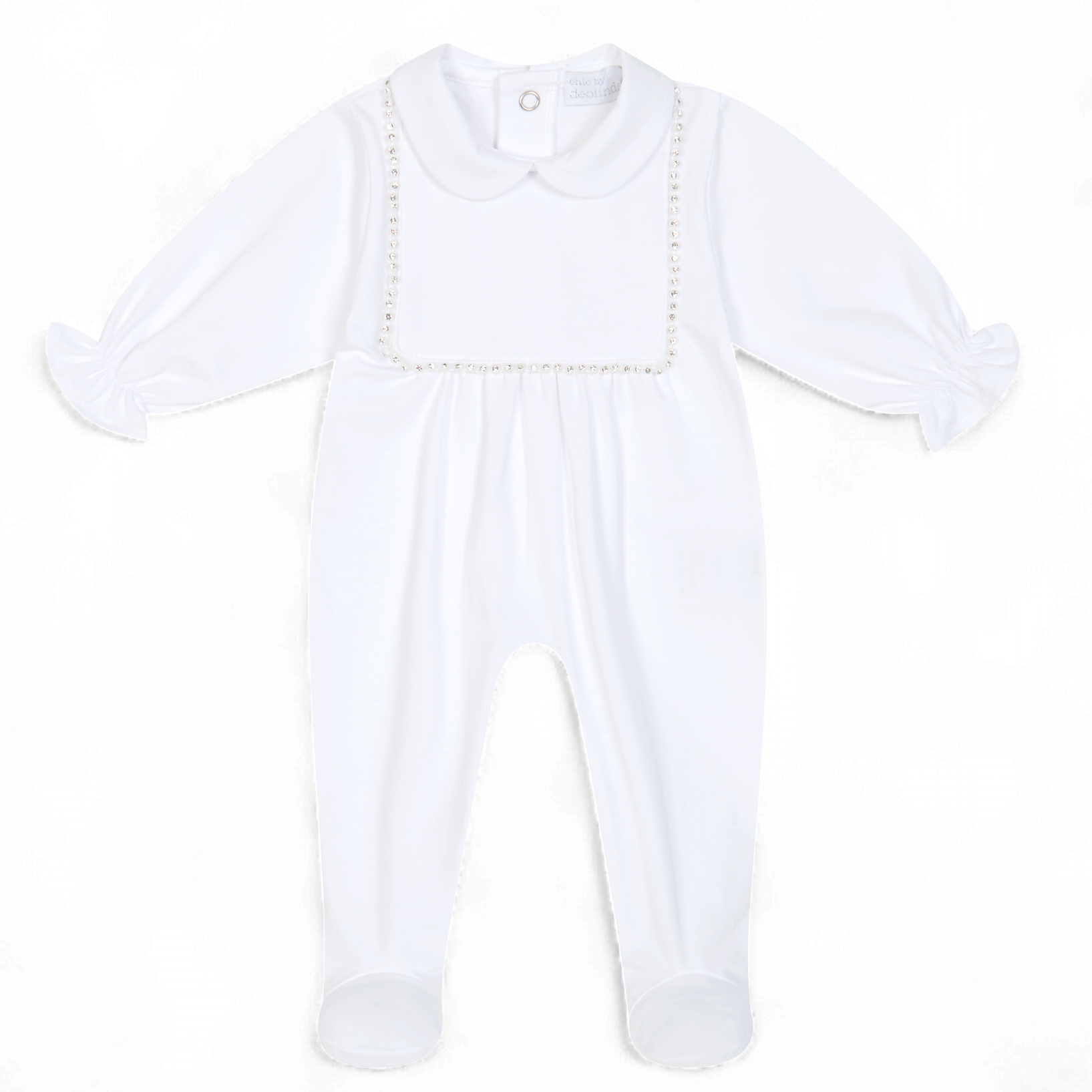 Deolinda baby meisjes boxpakje wit glitter met mutsje