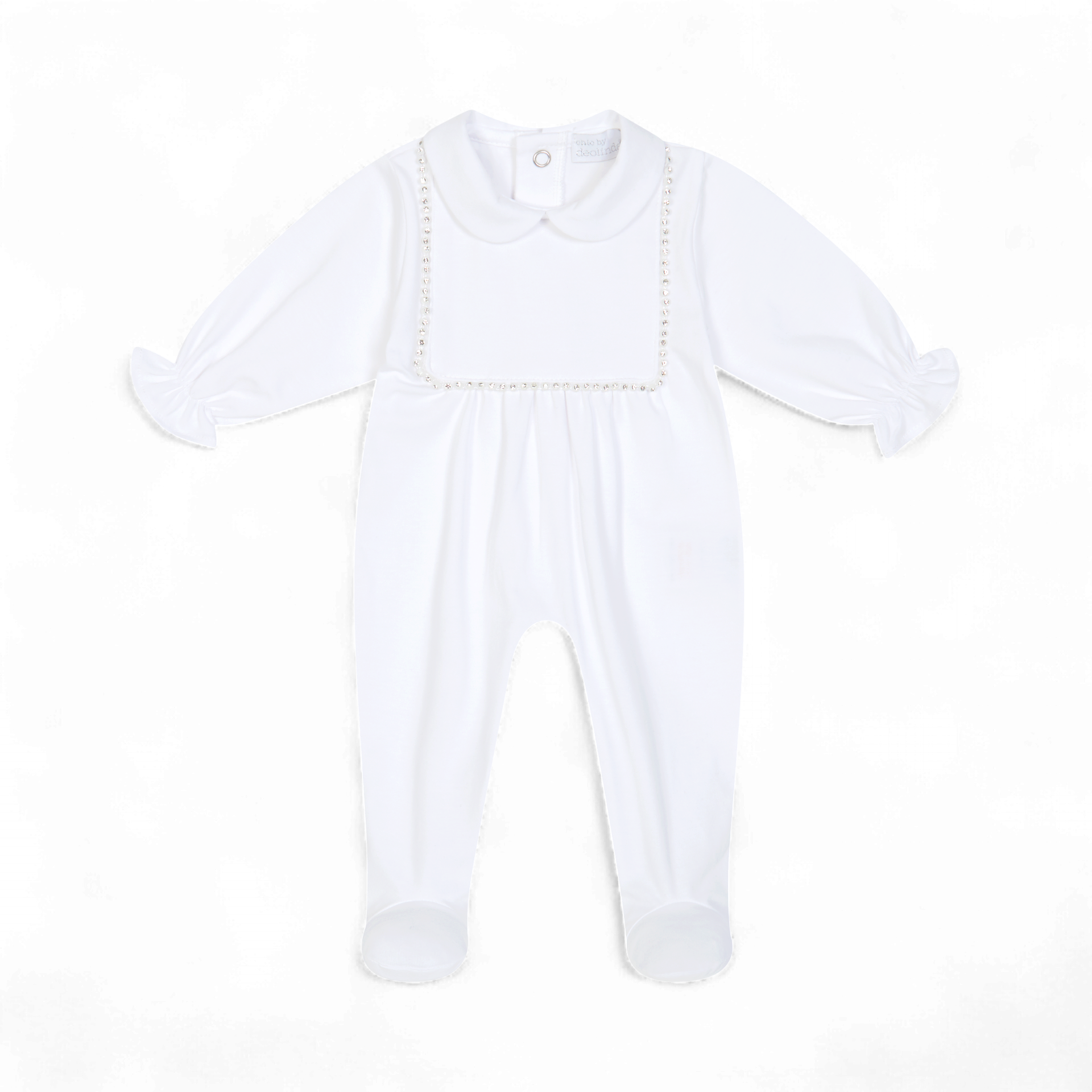 Deolinda baby meisjes boxpakje wit glitter met mutsje