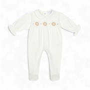 Deolinda baby meisjes boxpakje beige/wit bloemen