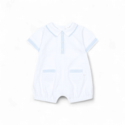 Deolinda baby jongens romper wit kraagje