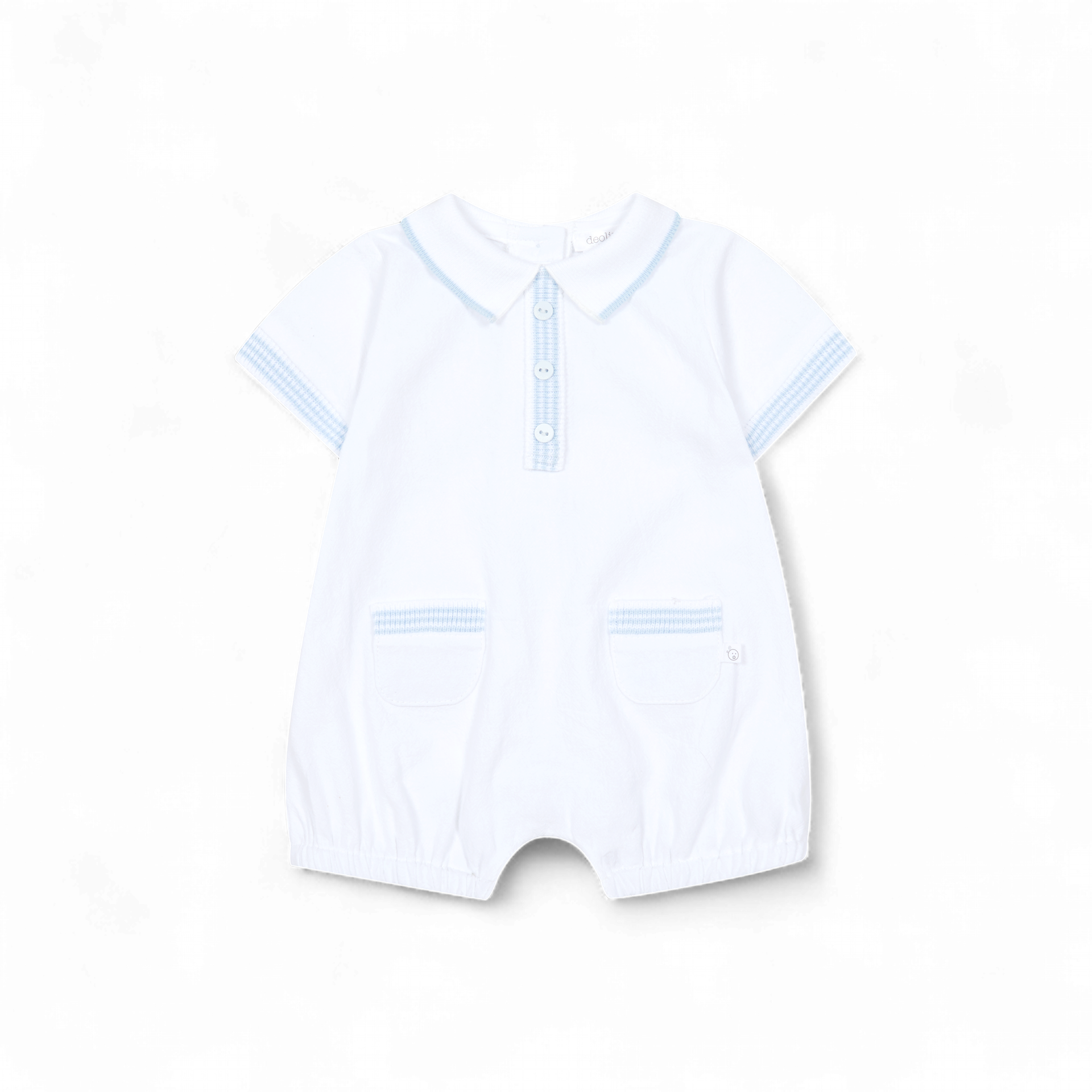 Deolinda baby jongens romper wit kraagje