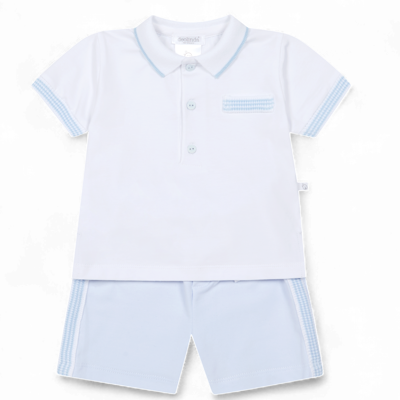 Deolinda baby jongens set wit/blauw polo