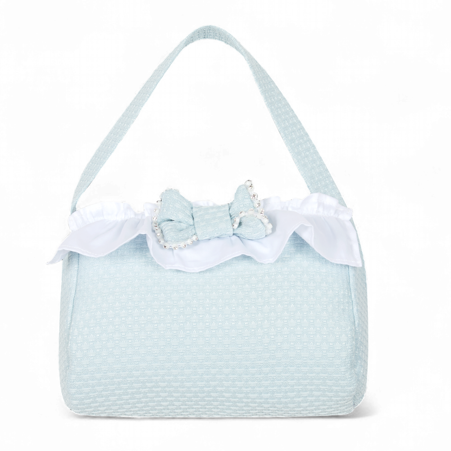 Deolinda handtasje licht blauw strik