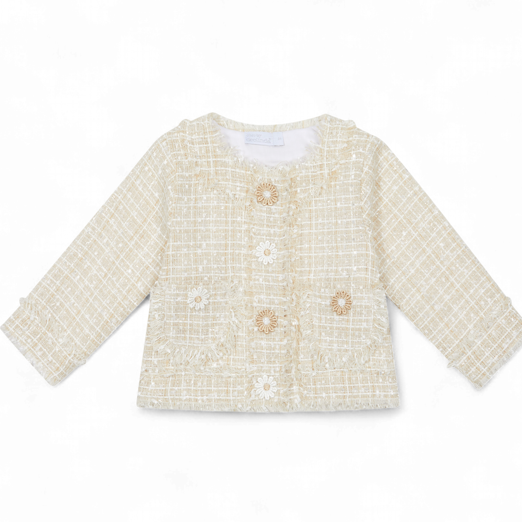 Deolinda Baby en meisjes jas beige/wit bloemen