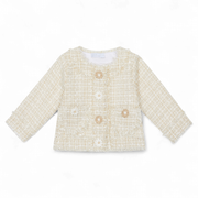 Deolinda Baby en meisjes jas beige/wit bloemen