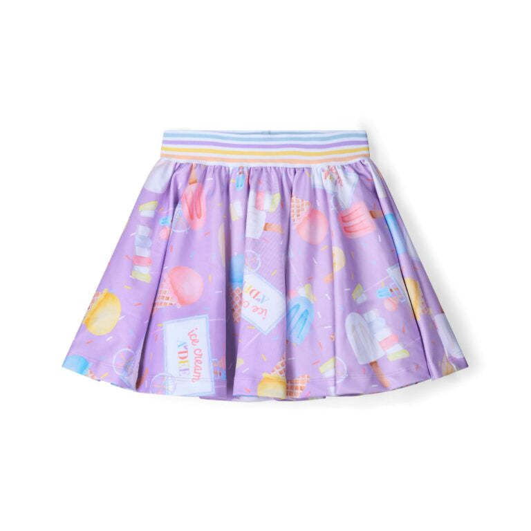 A’Dee Sally ice cream print frill rok set (Bright White)