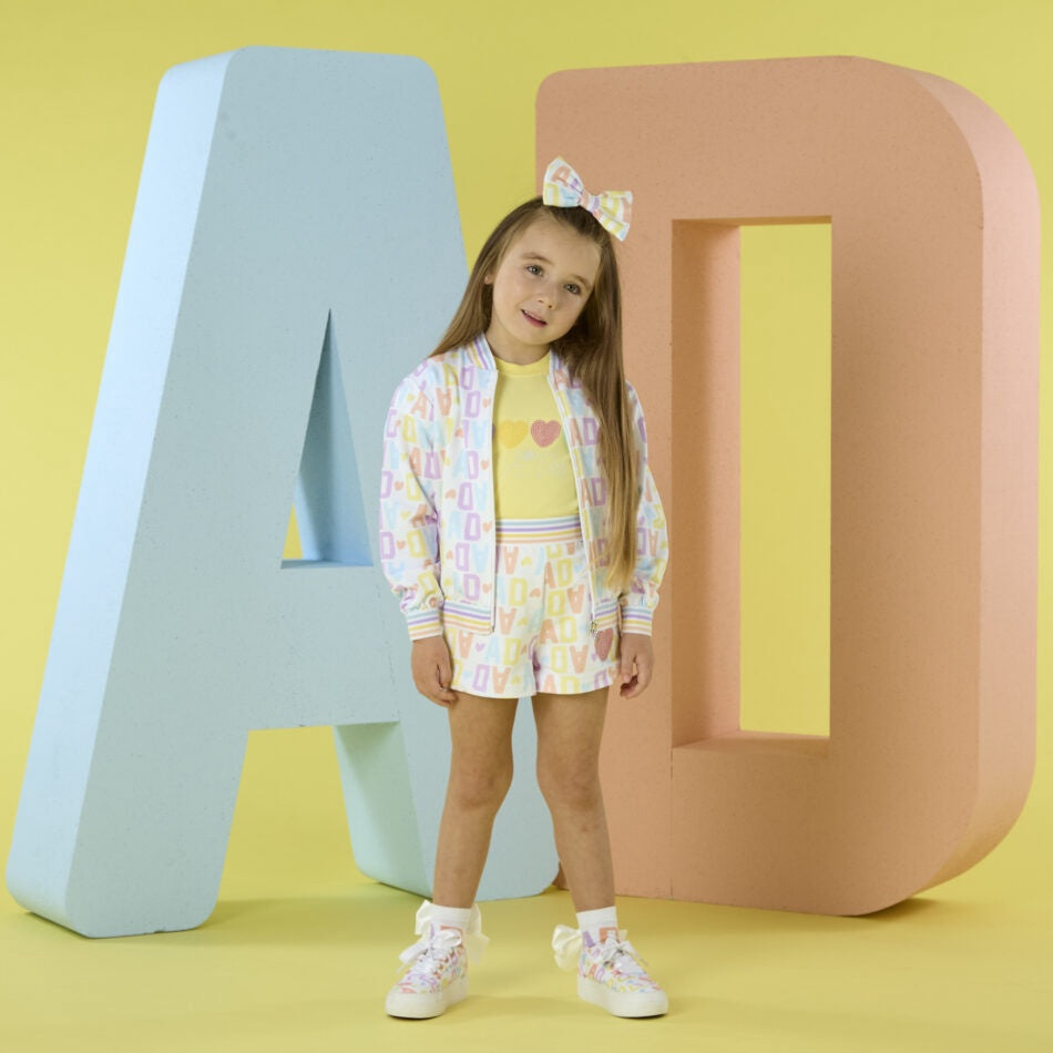 A’Dee Sassy loge print bomber (Bright White)