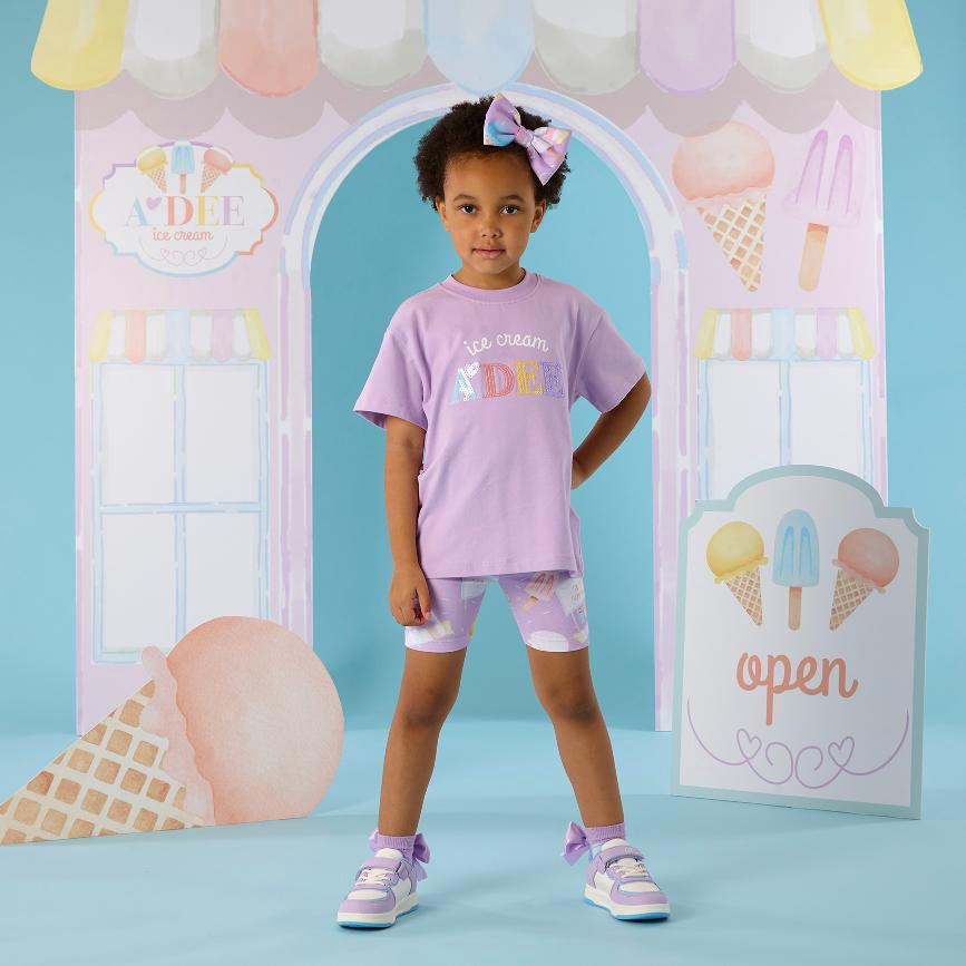 A’Dee Sophia ice cream print fietsbroek set (Lilac Dreams)