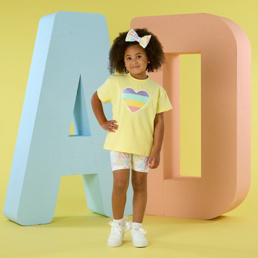 A’Dee Saz loge print fietsbroek set (Lemon Cake)
