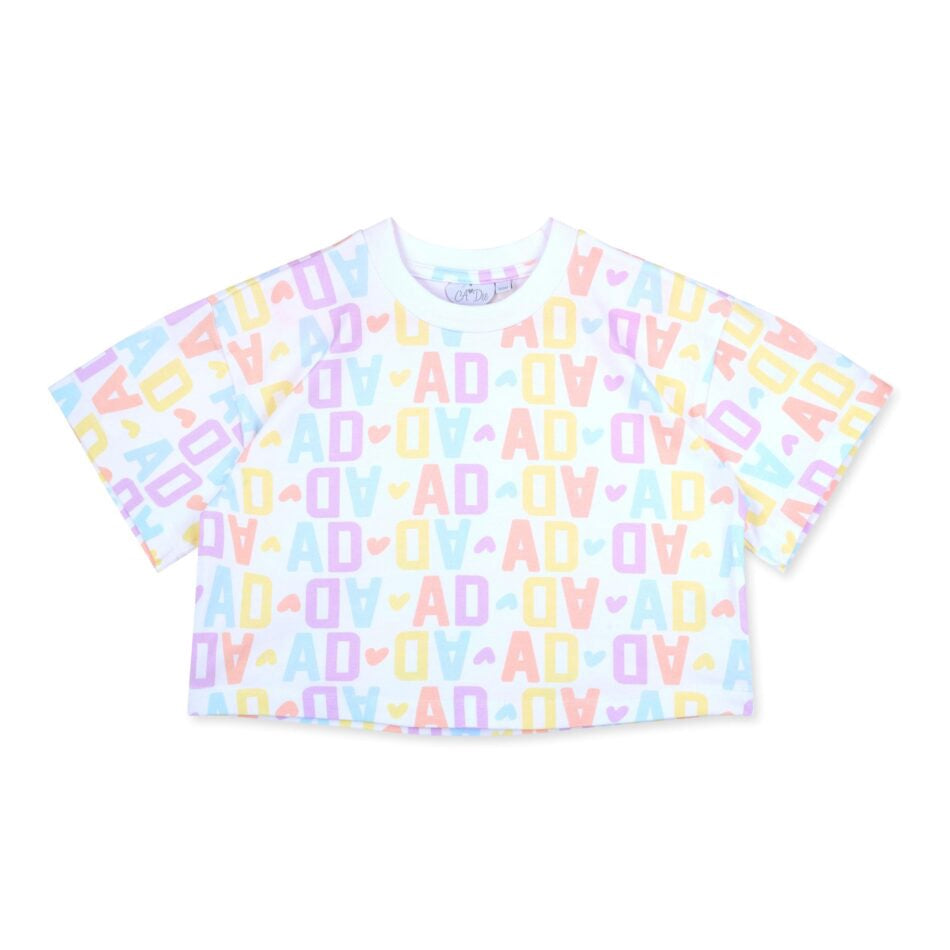 A’Dee Samantha loge print flare set (Bright White)