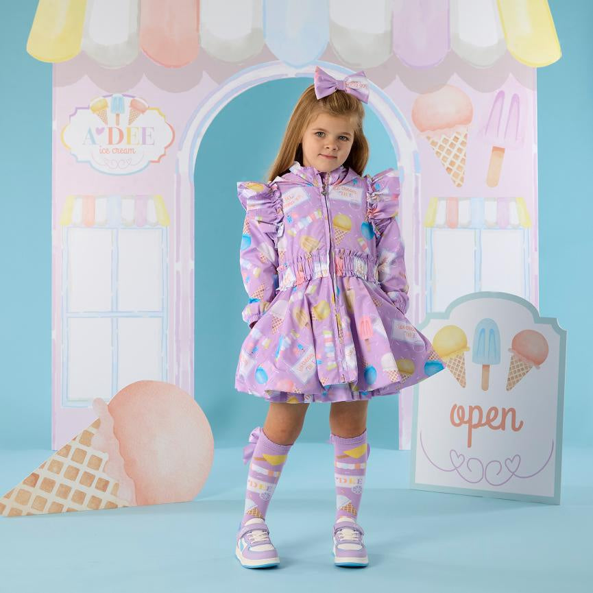 A’Dee Sabrina zomerjas met ice cream print (Lilac Dreams)