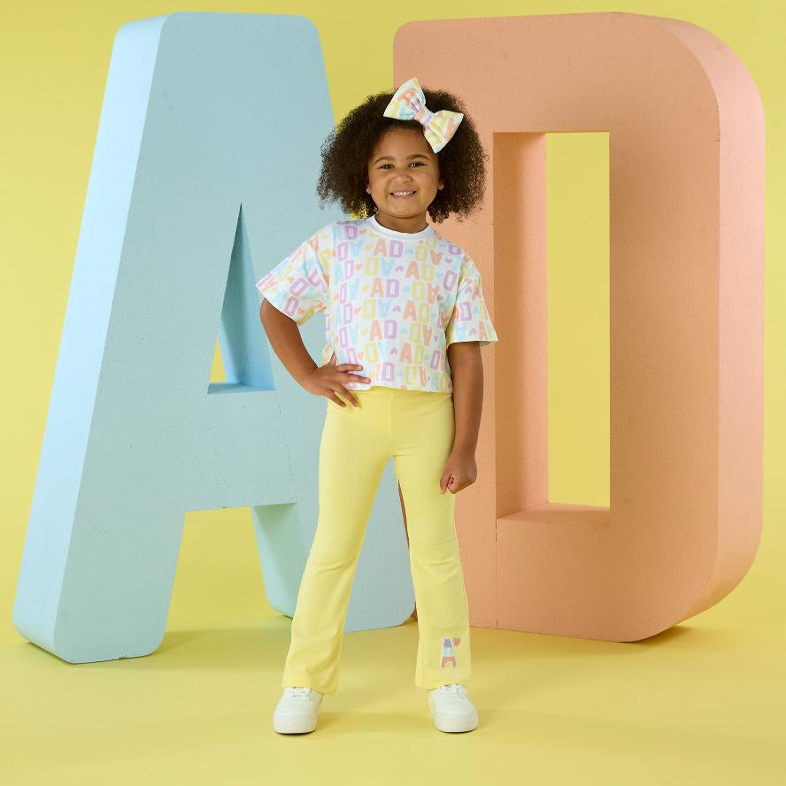 A’Dee Samantha loge print flare set (Bright White)