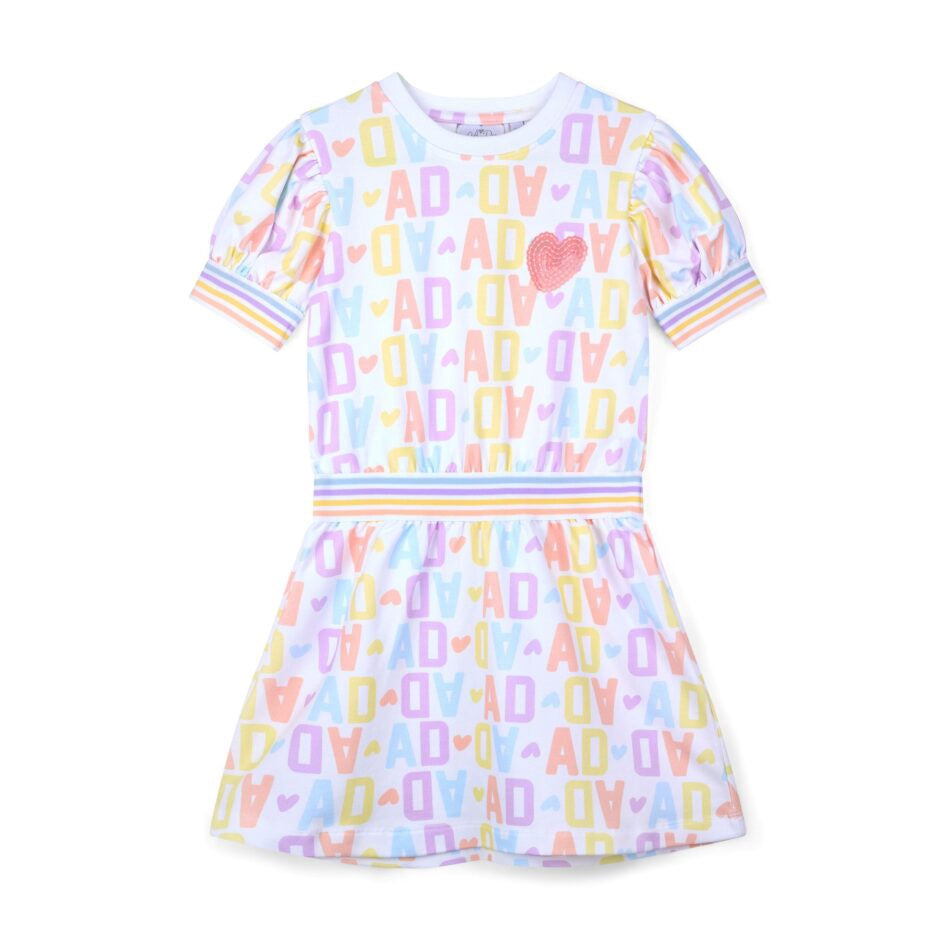 A’Dee Sawyer loge print jurk (Bright White)