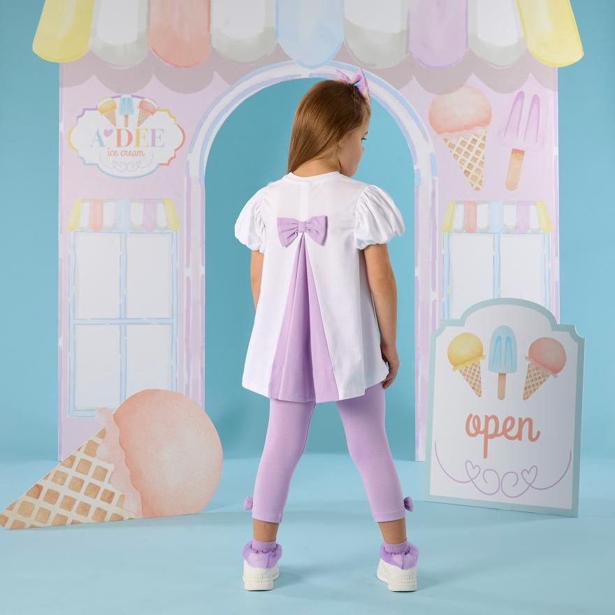 A’Dee Skyler ice cream kar legging set (Bright White)