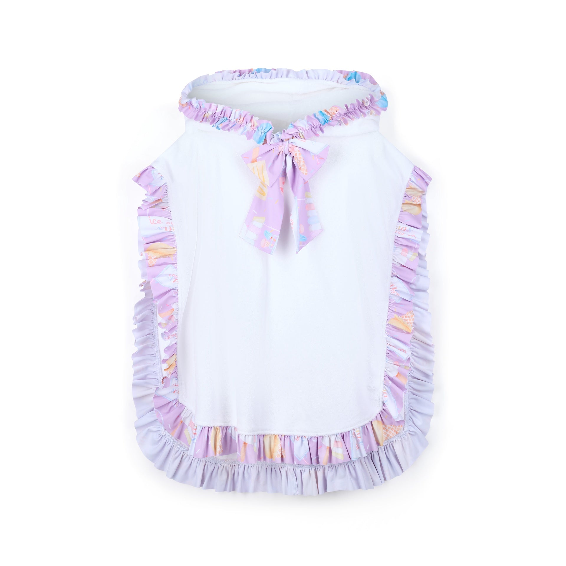 A’Dee Rosie ice cream print poncho (Bright White)