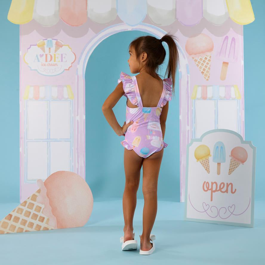 A’Dee Skye ice cream print badpak (Lilac Dreams)