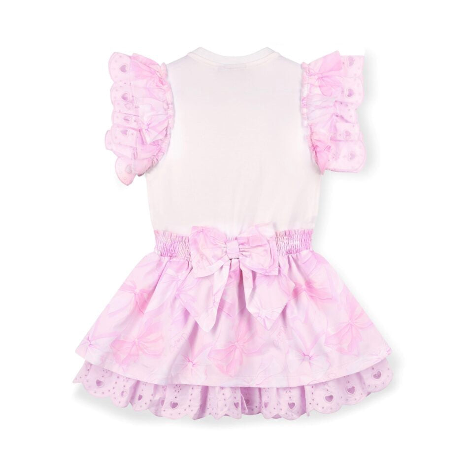 A’Dee Remi strikprint jurk (bright white)