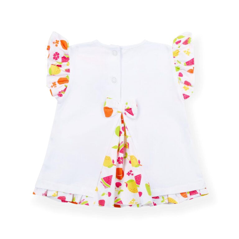 Little A Palmer fruit print legging set (Bright White)