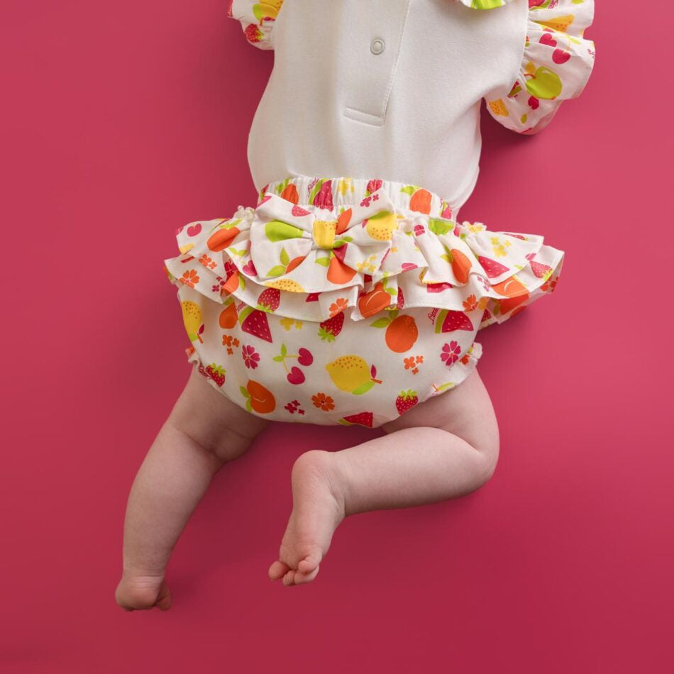 Little A Pippa fruit print broek setje (Bright White)
