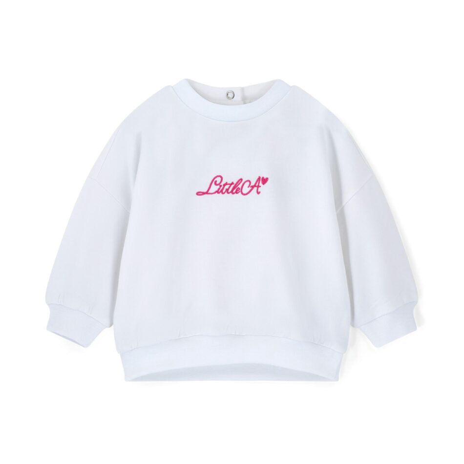 Little A Polly sweater legging set met fruit print (Bright White)