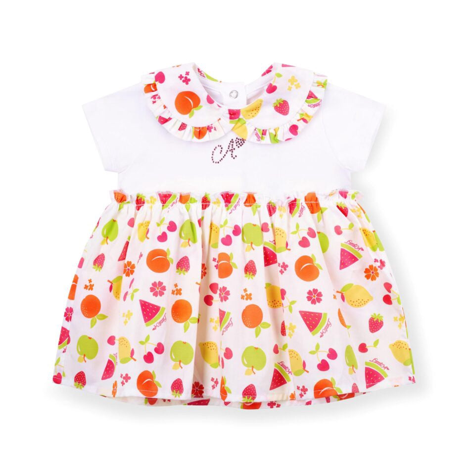 Little A Payton fruit print jurkje (Bright White)