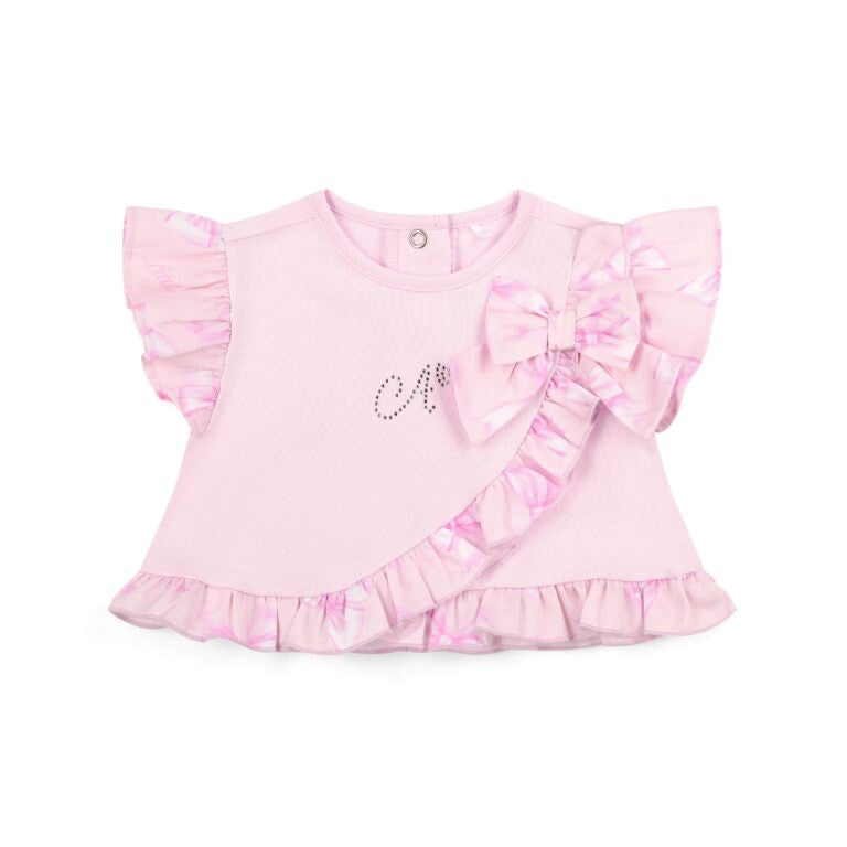 Little A Ocean strik broeksetje (Pink Blossom)