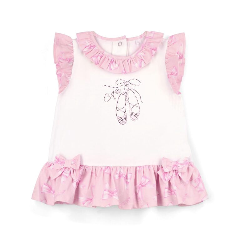 Little A Oriana strik print legging set (Bright White)