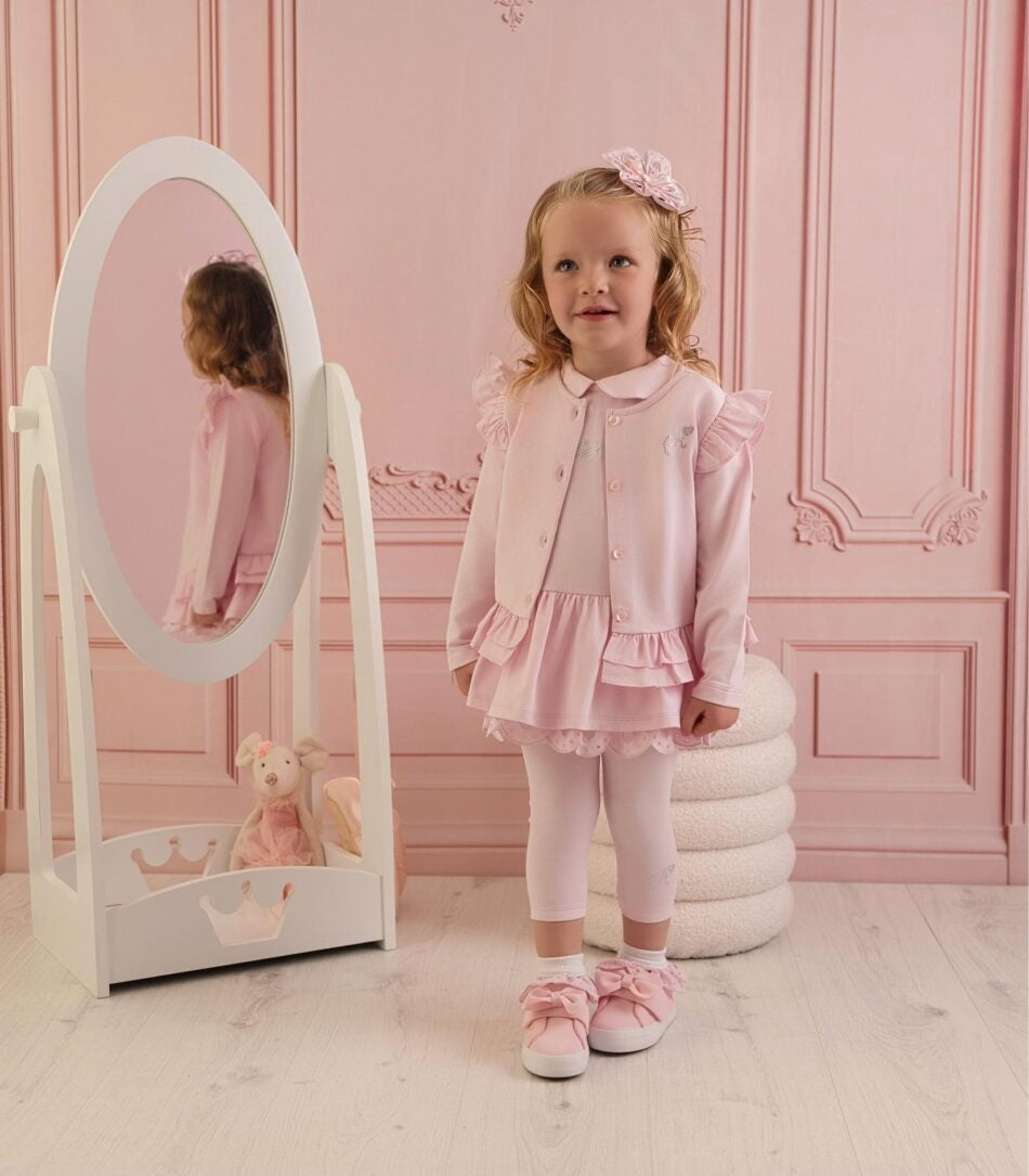 Little A Olivia vestje met strik detail (Pink Blossom)