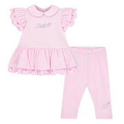 Little A Orellia engels borduurwerk leggingset (Pink Blossom)